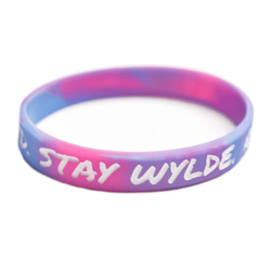 Alternative view of Live Stoked Stay Wylde Silicone Bracelet- Blue Pink Tie Dye