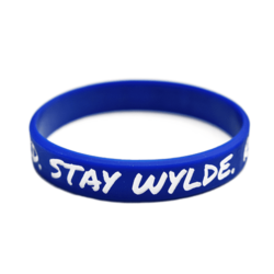 Alternative view of Live Stoked Stay Wylde Silicone Bracelet- Navy Blue