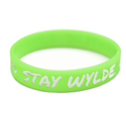 Alternative view of Live Stoked Stay Wylde Silicone Bracelet- Neon Green