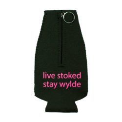 Alternative view of Bottle Koozie- Black with Neon Pink