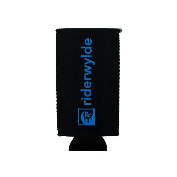 Slim Can Koozie- Black with Neon Blue