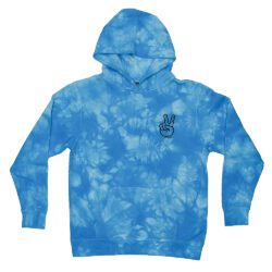 Alternative view of Peace Tie Dye Kids Hoodie- Blue