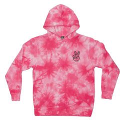 Alternative view of Peace Tie Dye Kids Hoodie- Pink